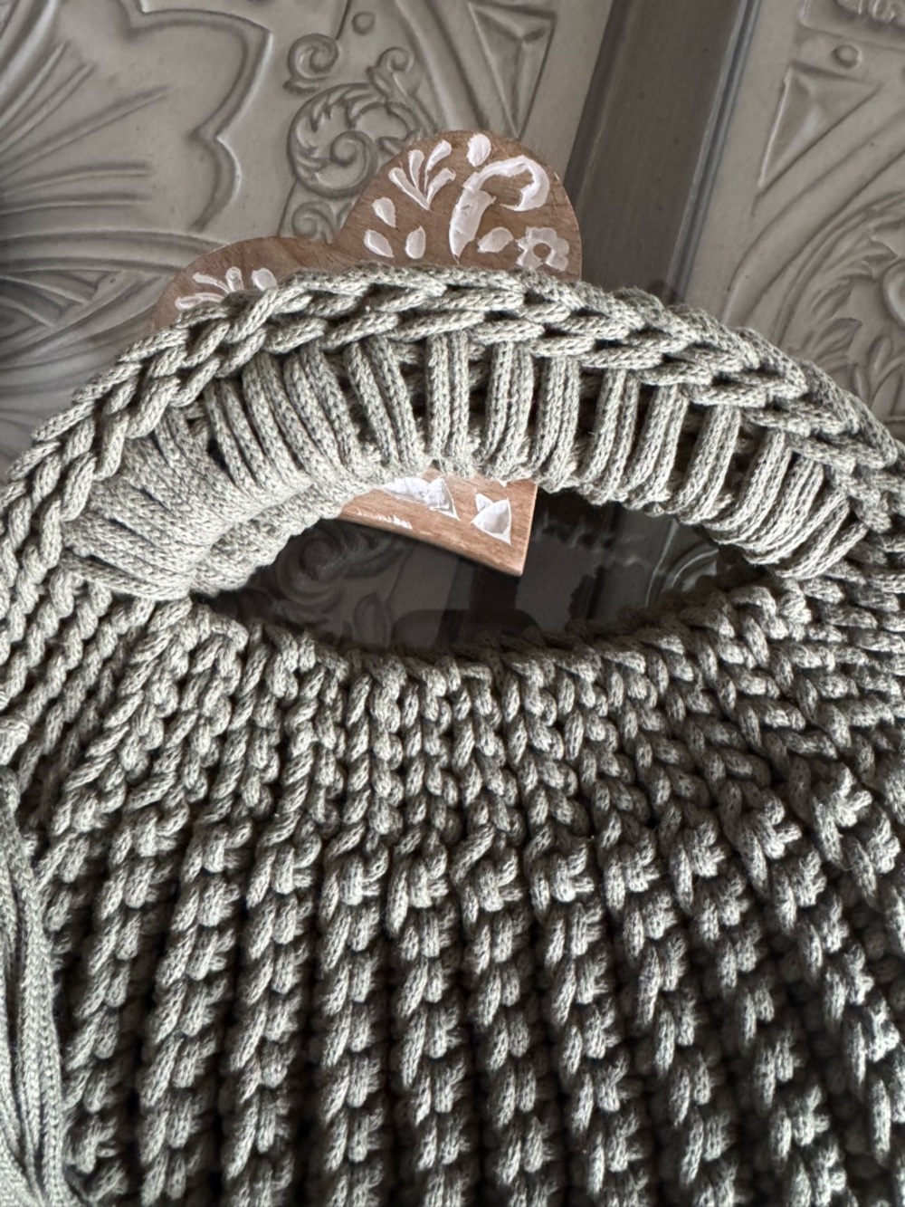 Bonito Bolso Handcrafted Crochet Fringe Shoulder Bag in Sage by Yvonne - Picture 3 of 7